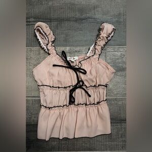 Sugar Blush Chemise with Black Trim